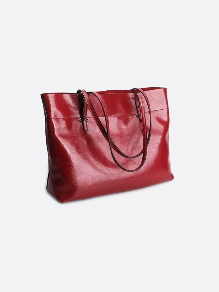 cabas rouge cuir