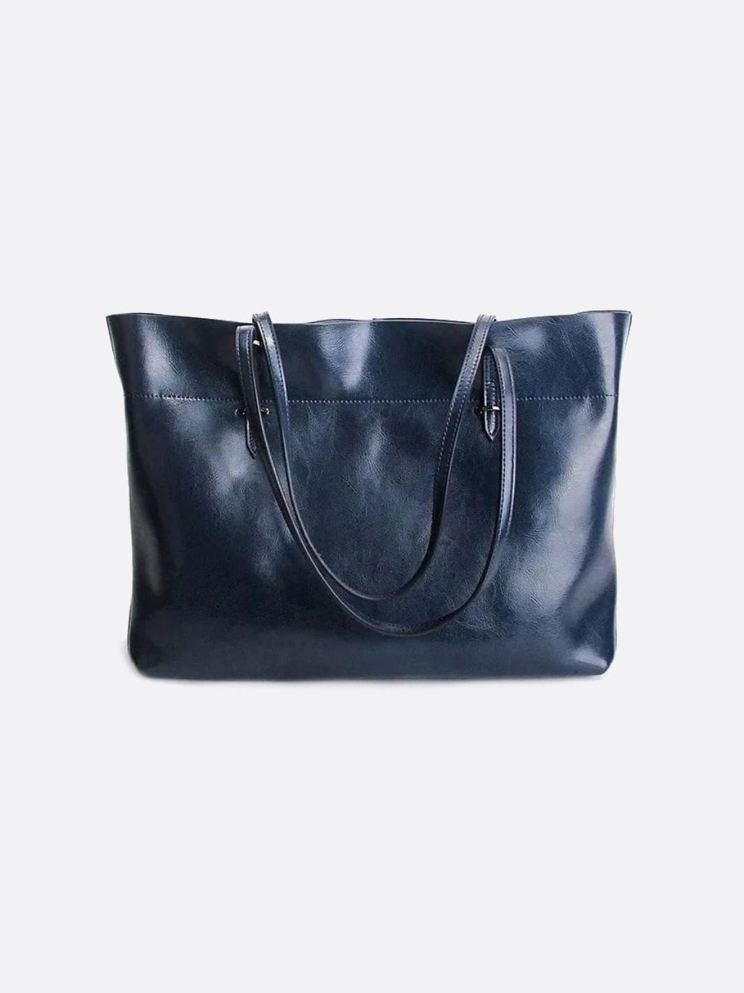 cabas cuir bleu marine