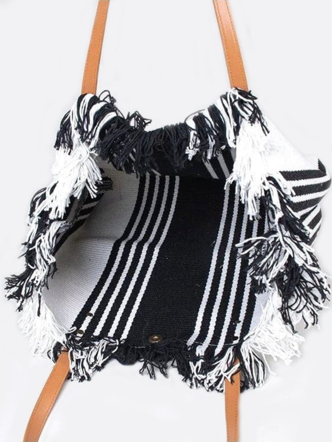 Black and white tote bag