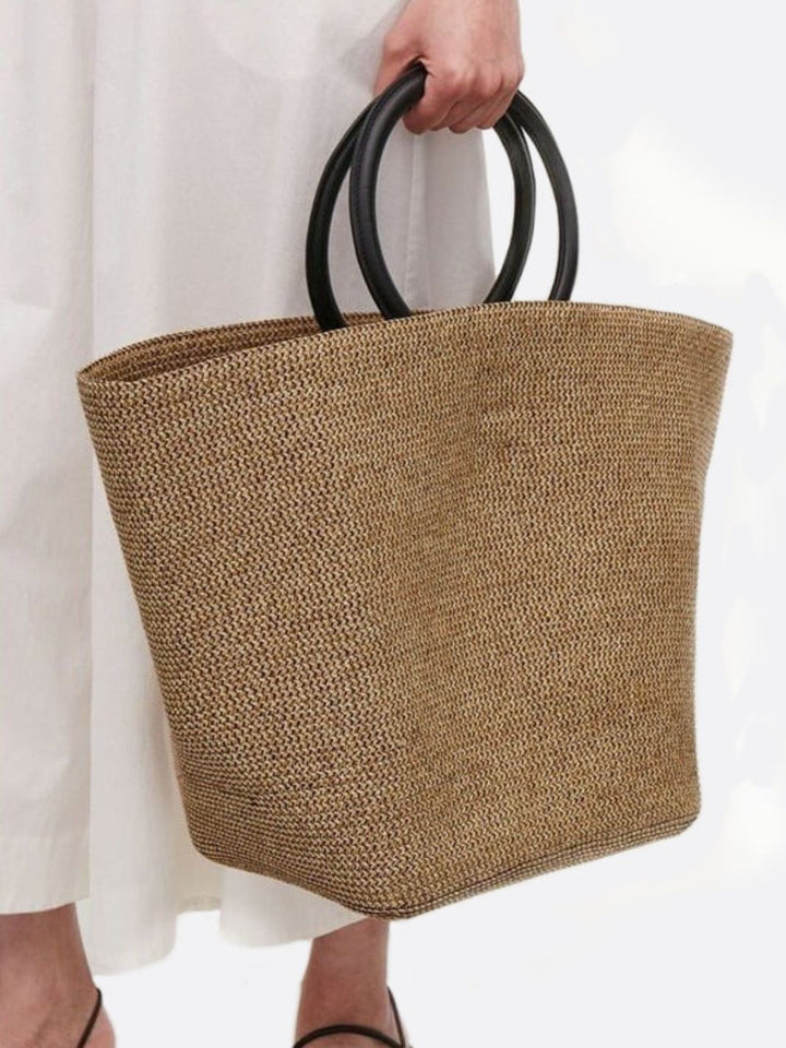 sac paille anse cuir