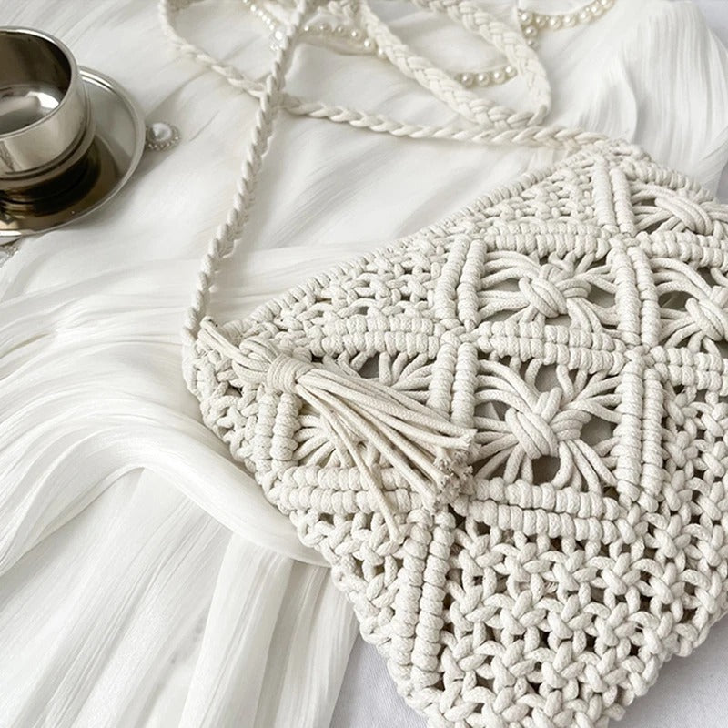 sac crochet blanc