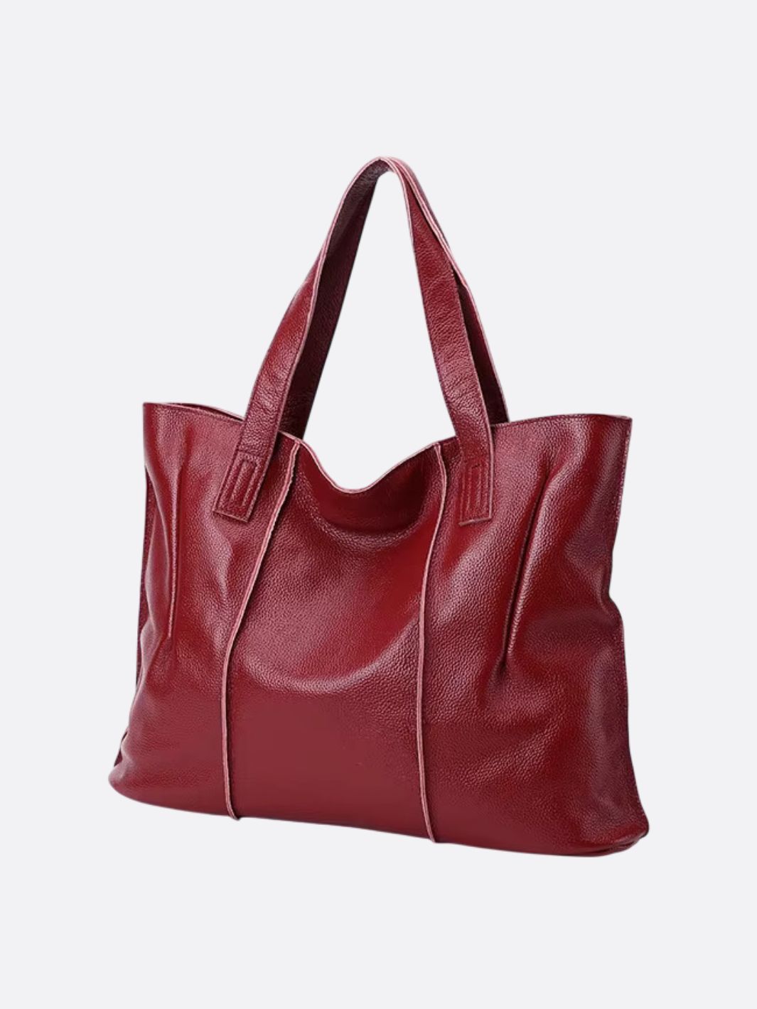 sac cabas cuir rouge femme