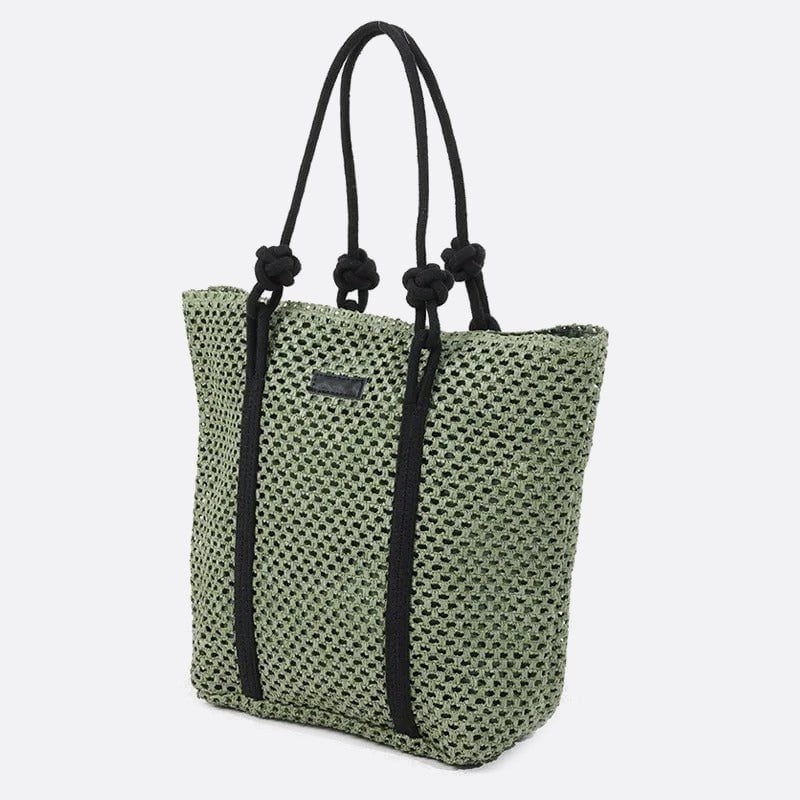 sac paille vert