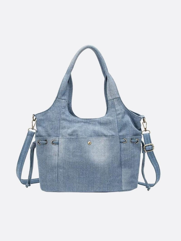 Grand sac jeans bleu ciel