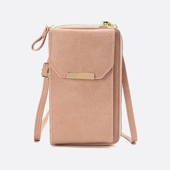 mini sac à bandoulière pour téléphone et cartes rose