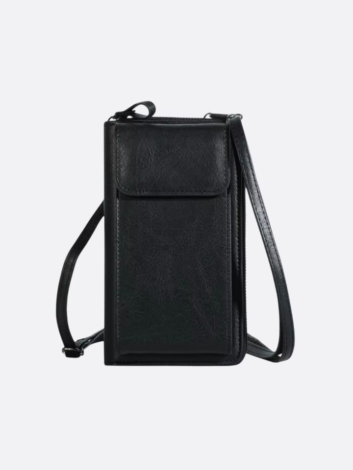 mini sac à bandoulière pour téléphone et cartes noir