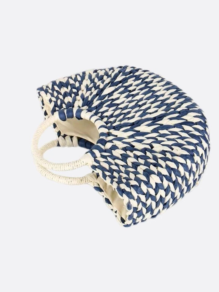 Blue wicker basket