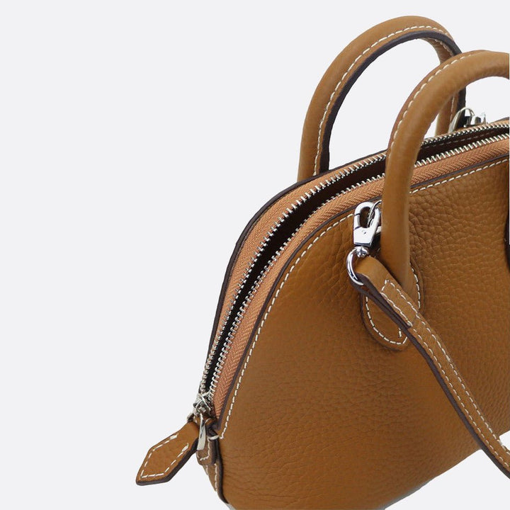 Small Leather Handbag with Shoulder Strap 