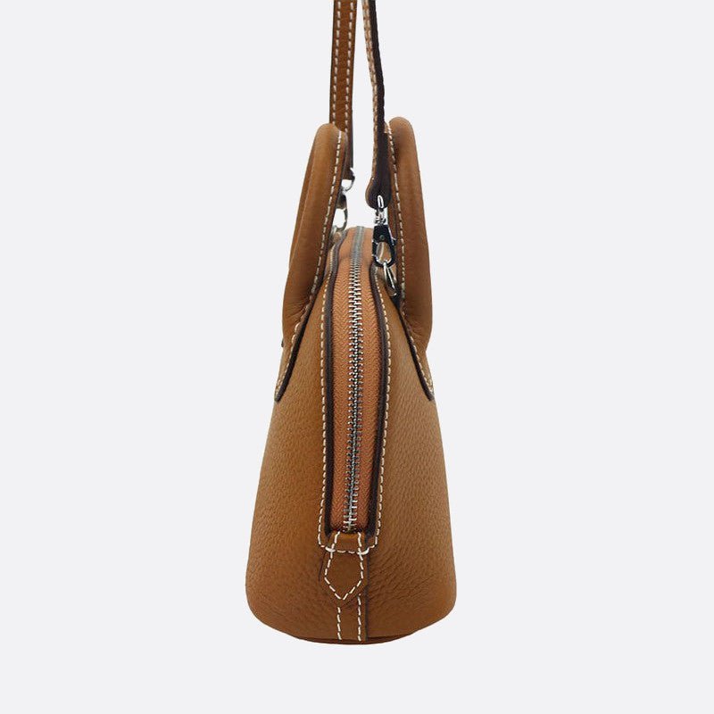 Small Leather Handbag with Shoulder Strap 