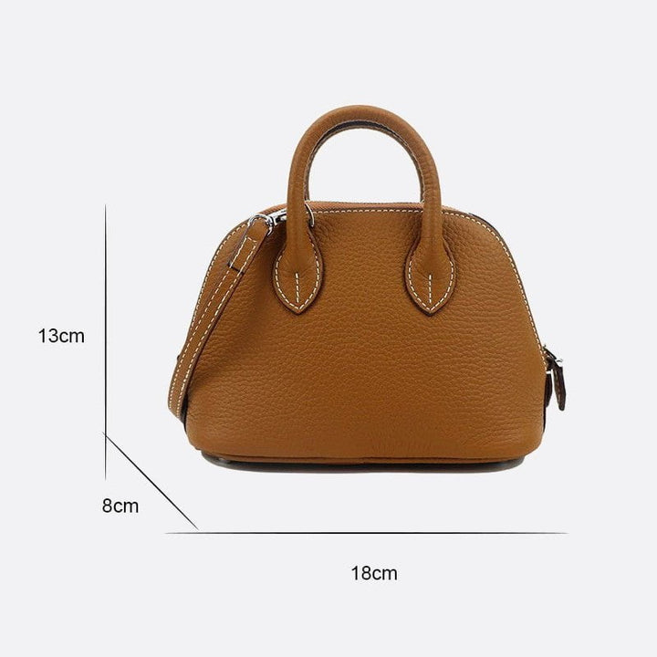 Small Leather Handbag with Shoulder Strap 