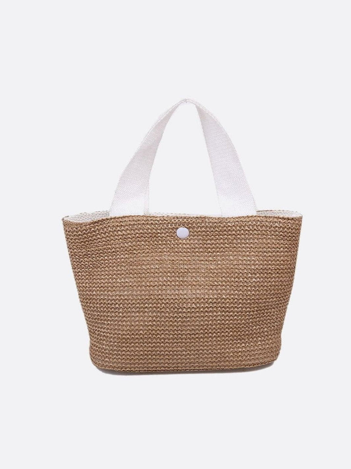 Petit sac à main en paille blanc