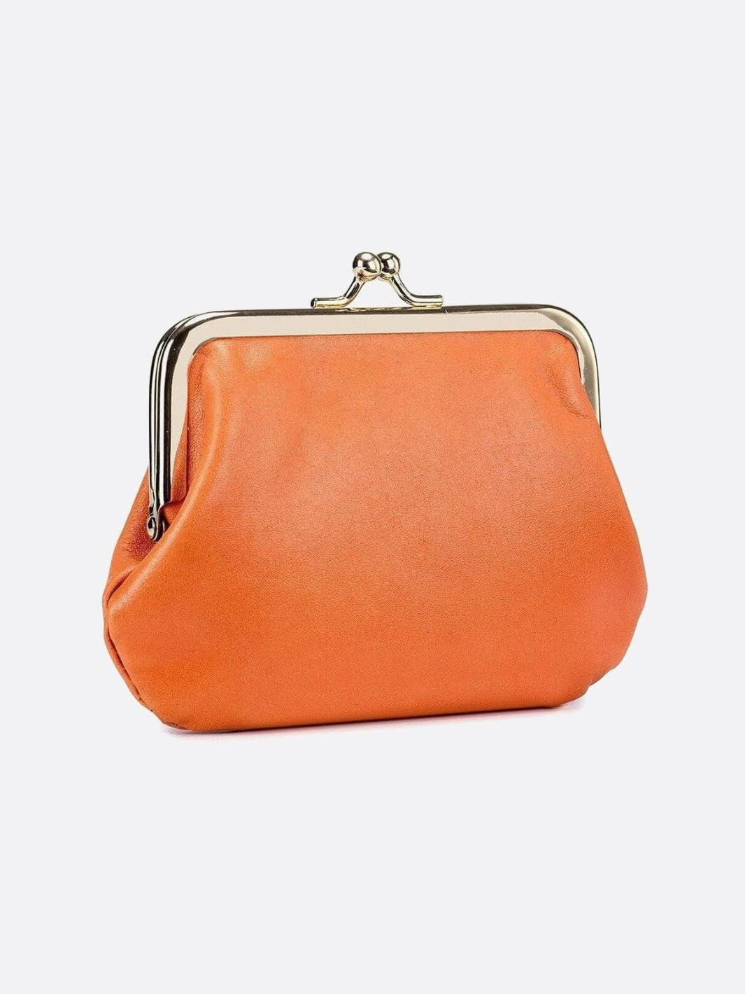 porte-monnaie cuir orange avec fermoir