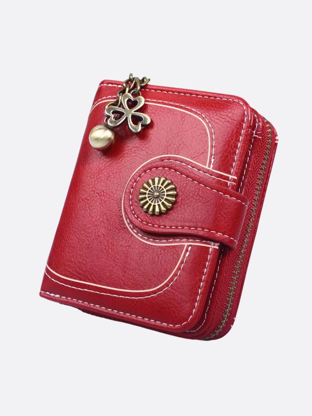 portefeuille carré femme rouge