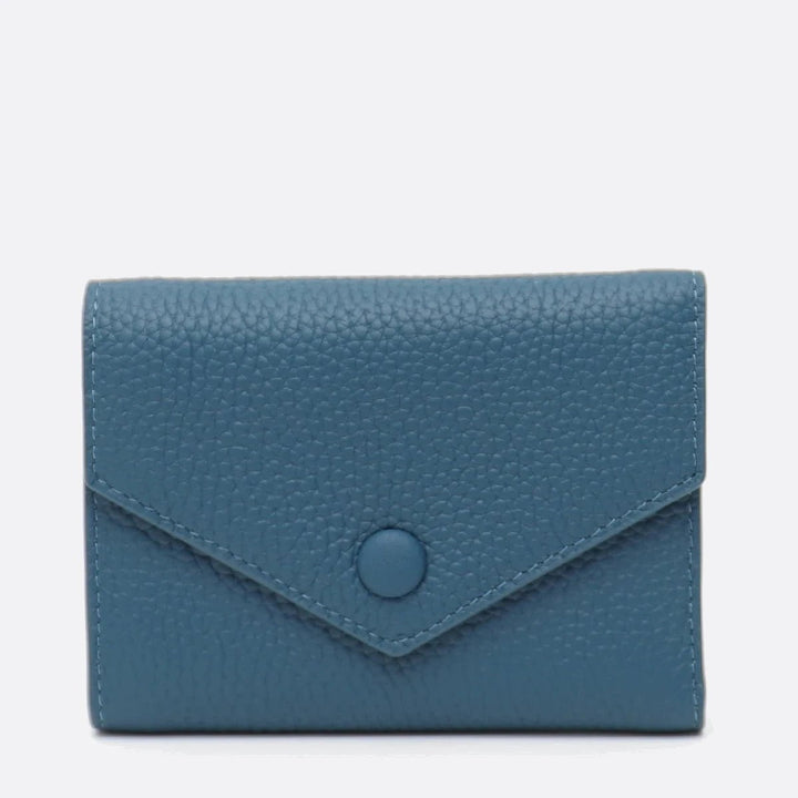 portefeuille cuir 3 volets bleu marine