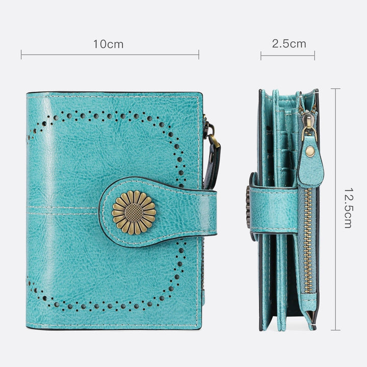 Turquoise Blue Leather Wallet 