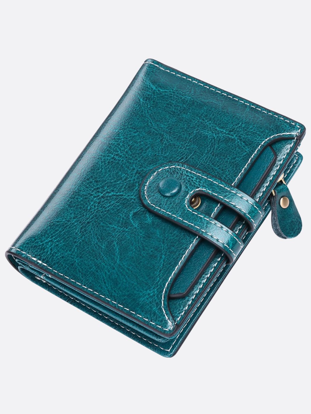 portefeuille cuir bleu canard