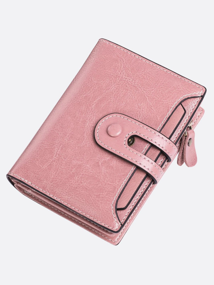 portefeuille cuir rose pâle