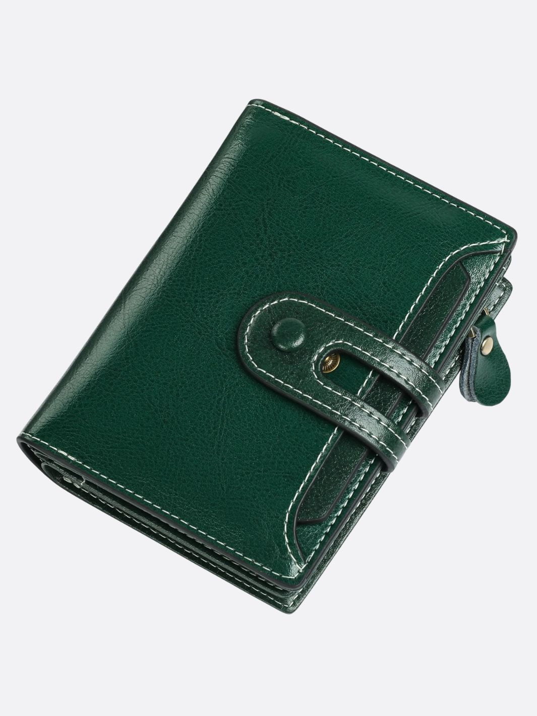 portefeuille cuir vert foncé