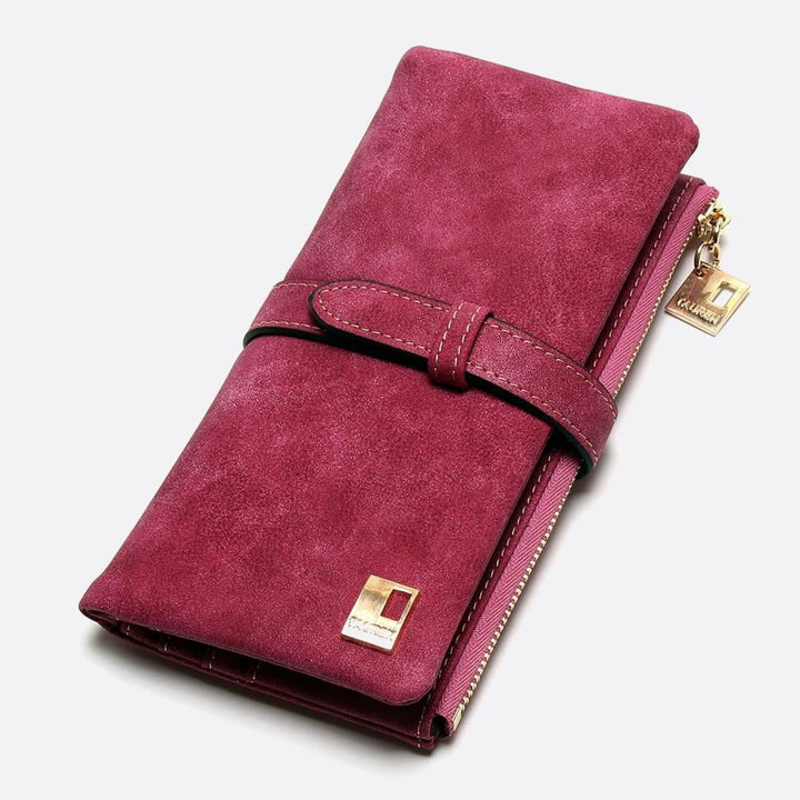 portefeuille nubuck rouge grenadine