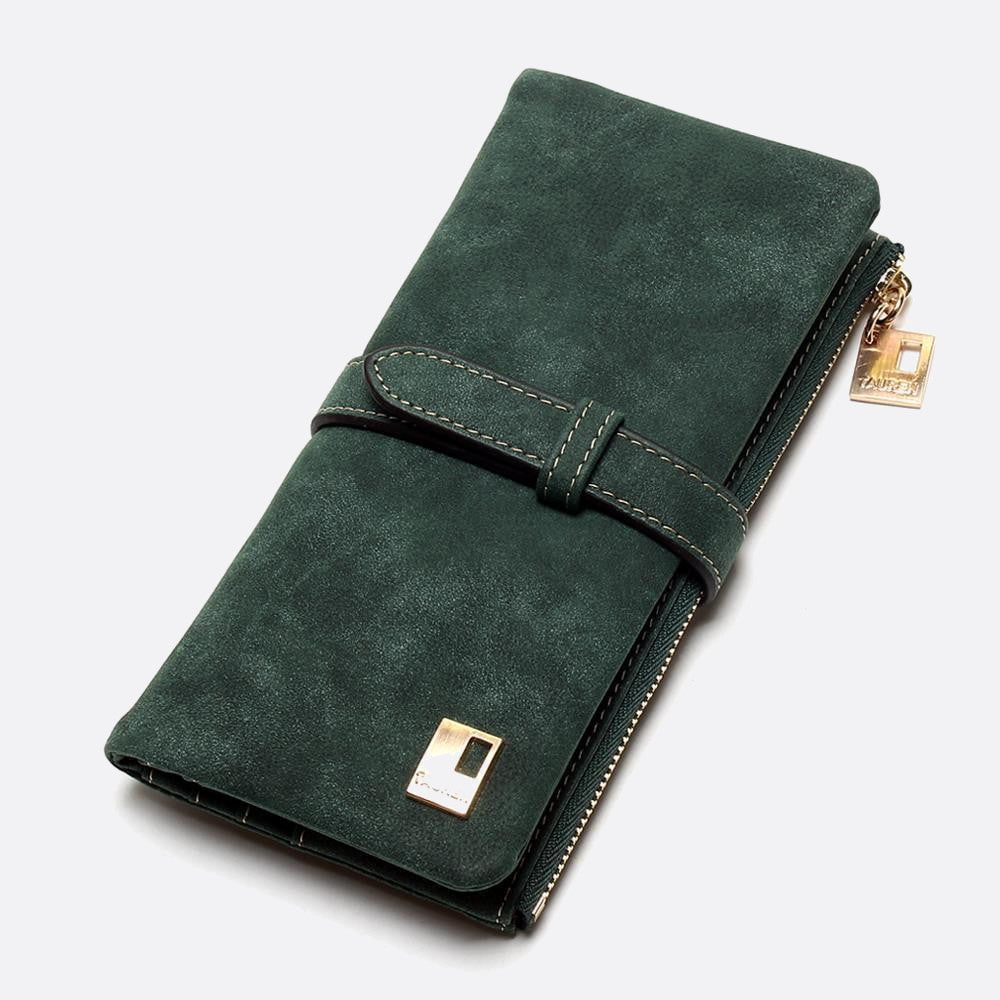 portefeuille nubuck vert foncé