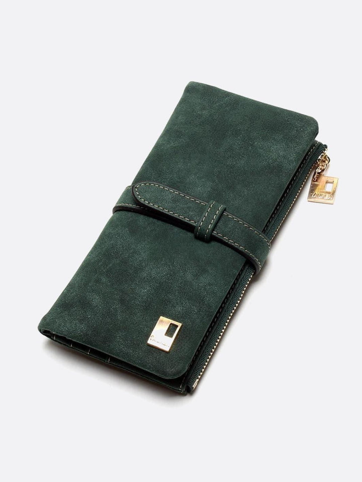 portefeuille nubuck vert foncé