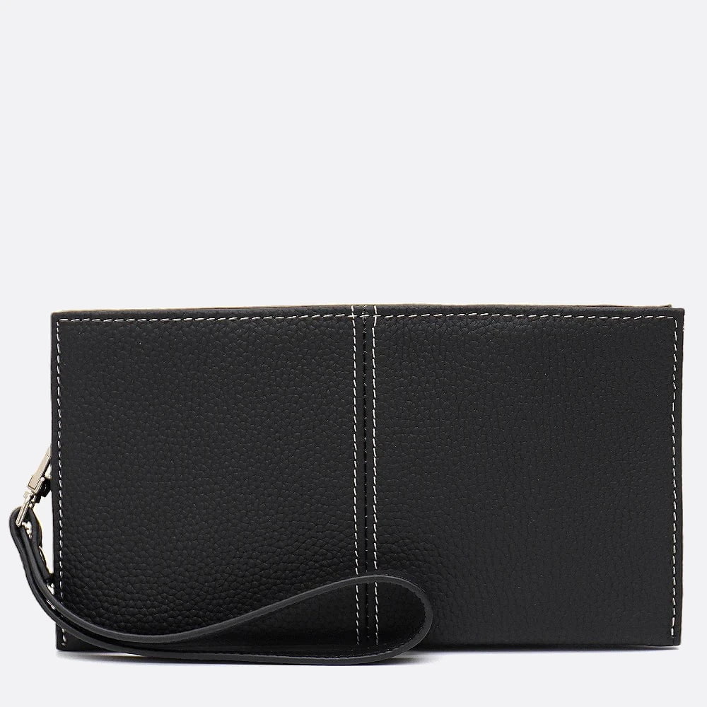 portefeuille cuir noir femme