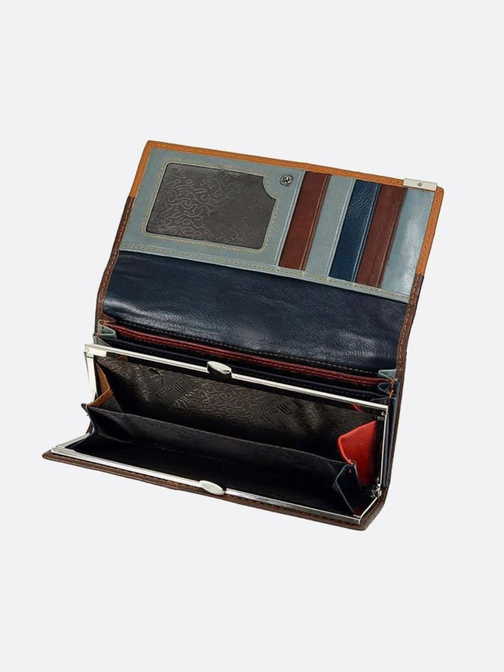 Leather patchwork wallet 