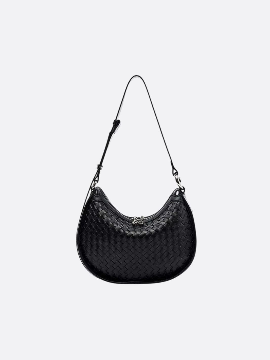 sac cuir tressé noir femme