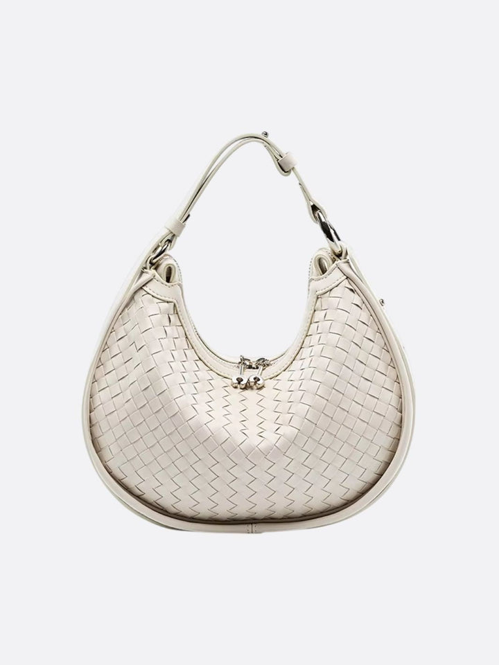 sac cuir tressé blanc