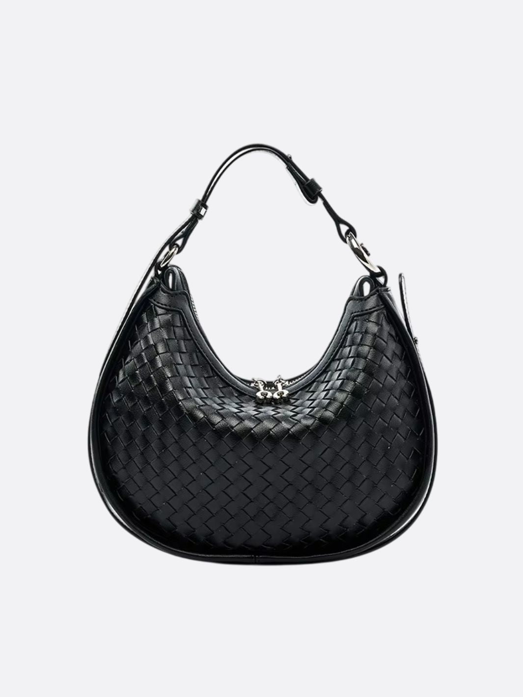 sac cuir tressé noir