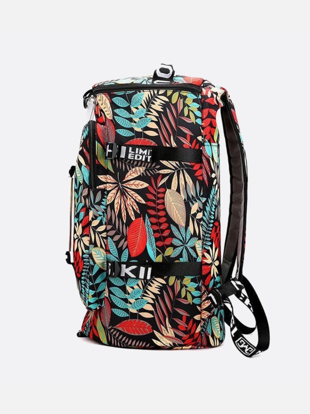 Mochila con estampado de hojas