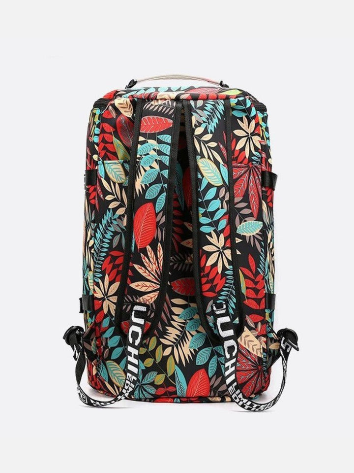 Mochila con estampado de hojas