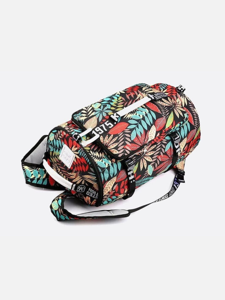 Mochila con estampado de hojas