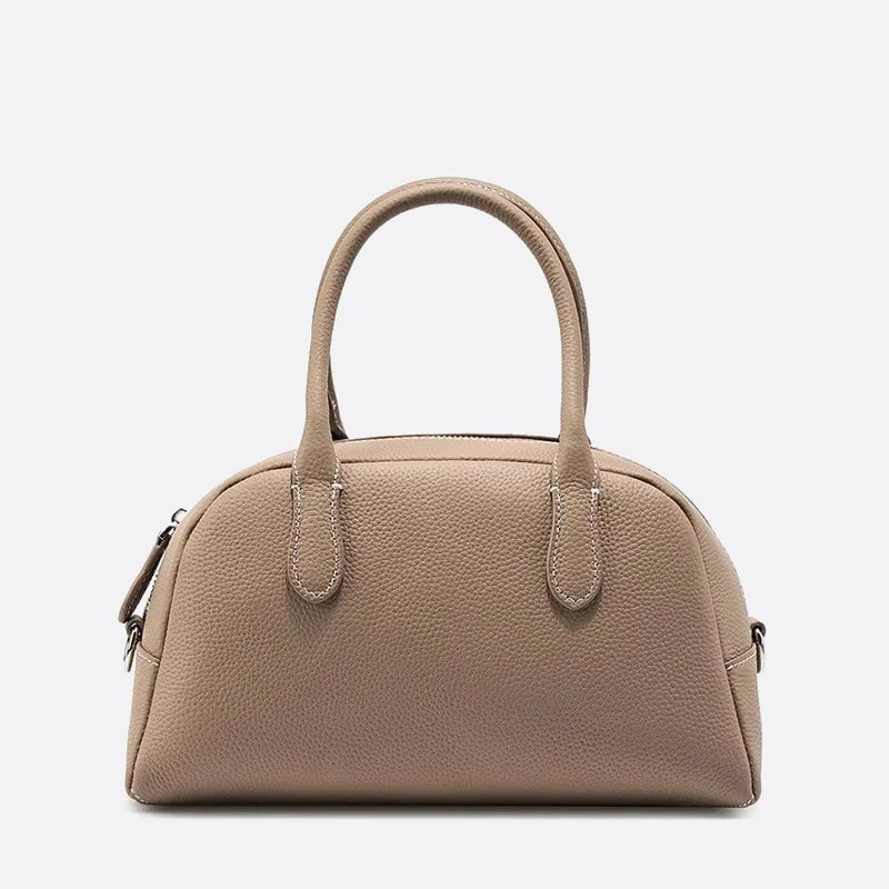 sac bowling cuir grège