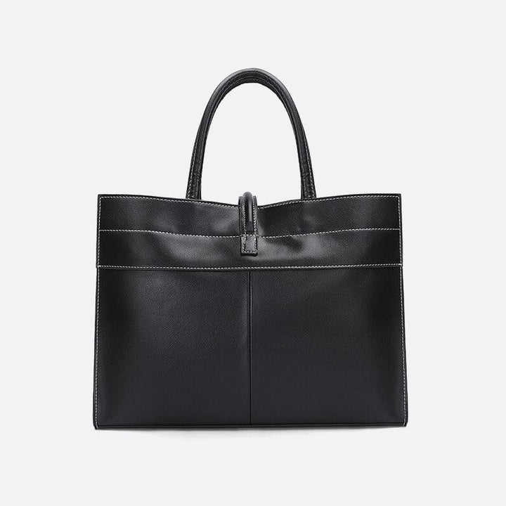 Black Leather Tote Bag