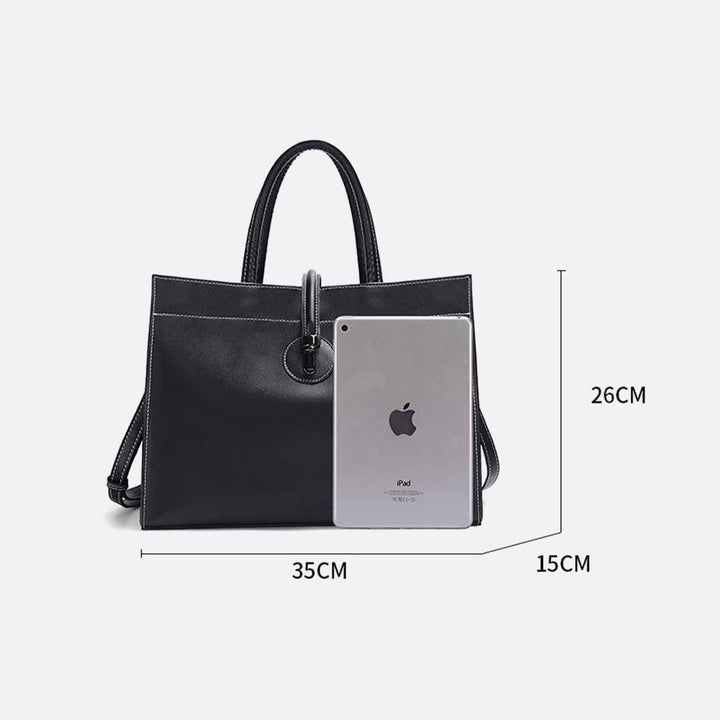 Black Leather Tote Bag