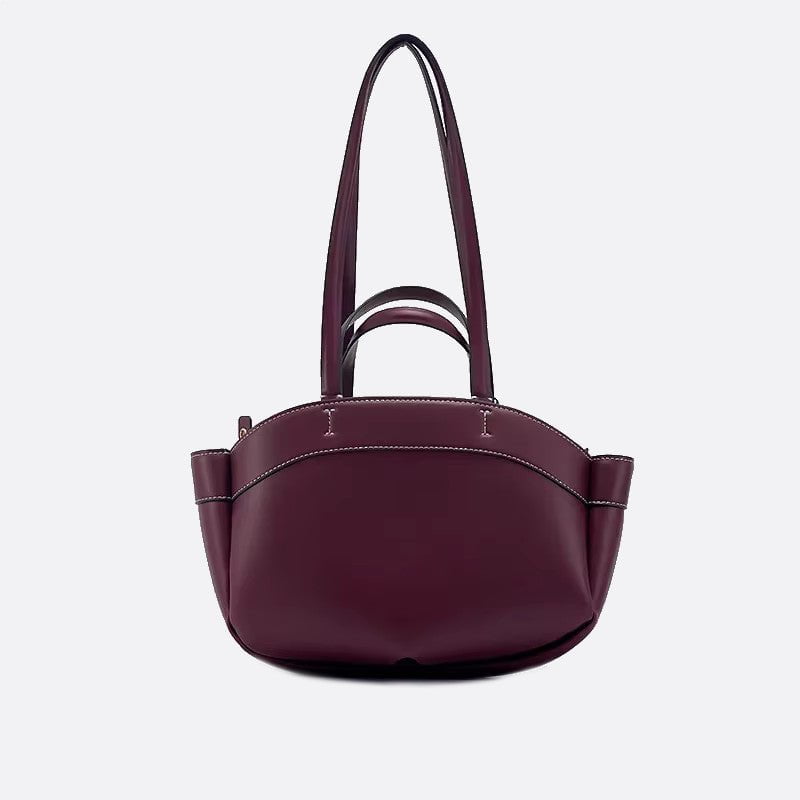 sac à main cabas cuir rouge bordeaux