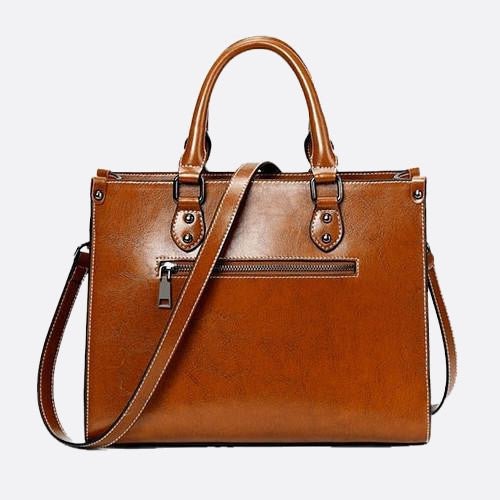 Vintage leather tote handbag