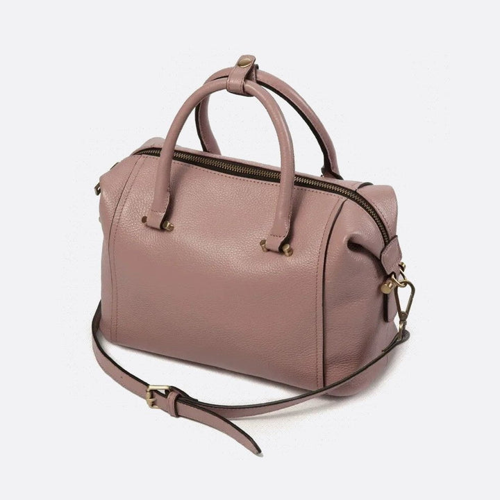 sac cuir bowling rose