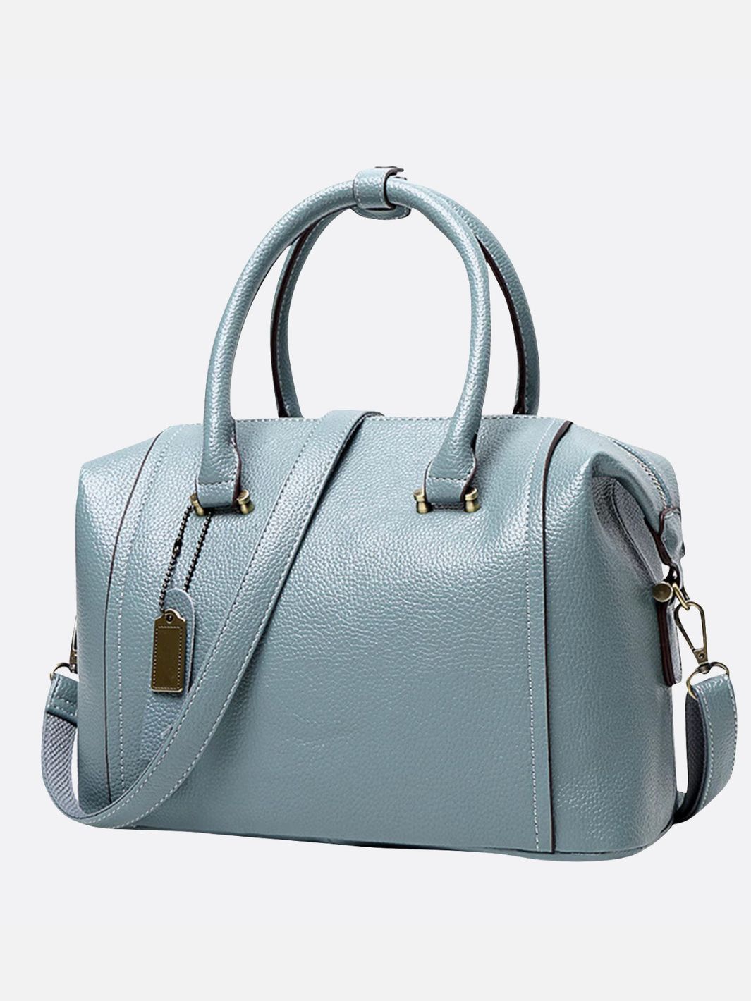 sac cuir bowling bleu turquoise