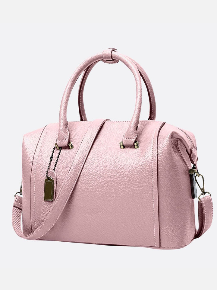 sac cuir bowling rose pâle