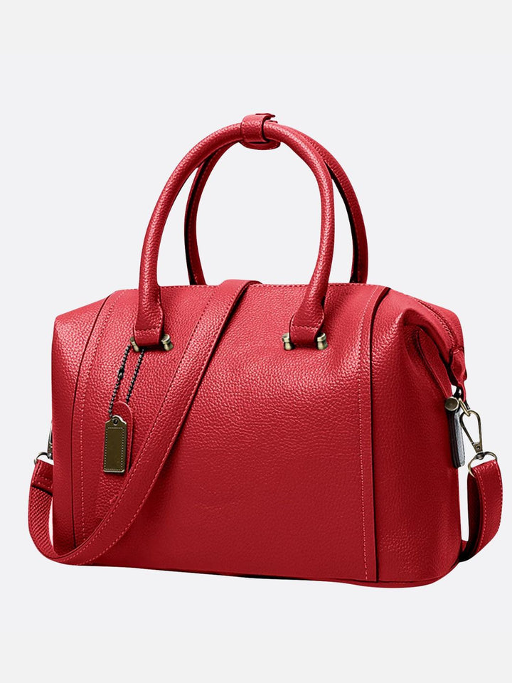 sac cuir bowling rouge