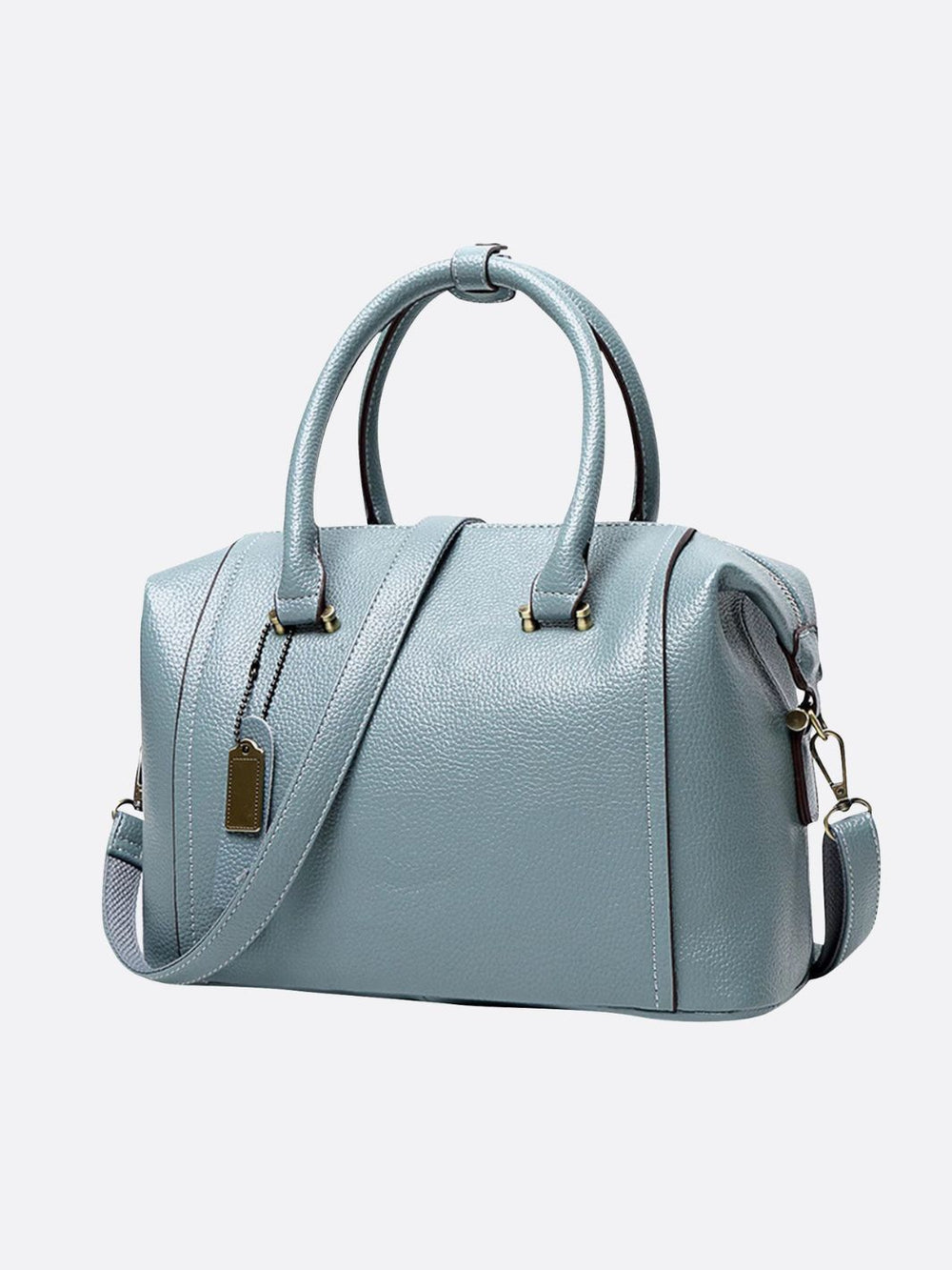 sac à main cuir bowling bleu turquoise 