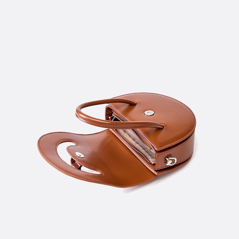 Half-moon leather handbag 