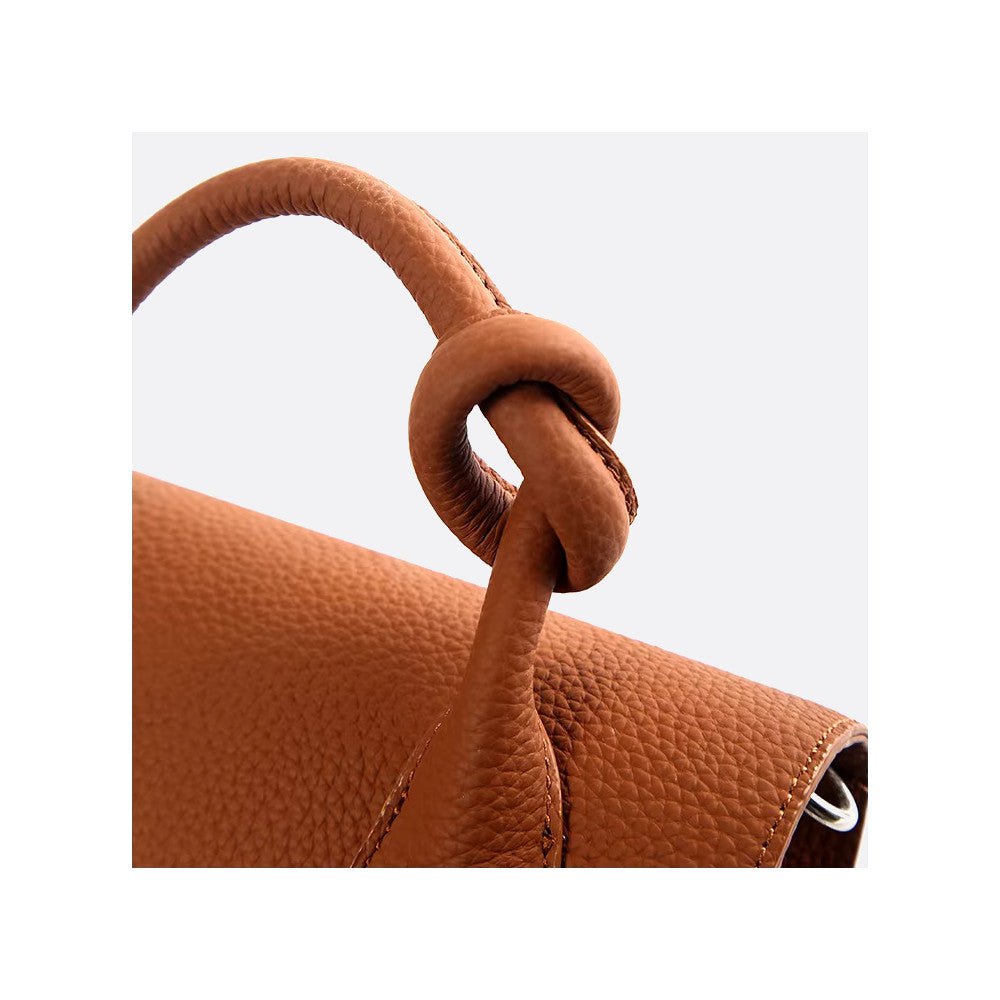 Half moon leather handbag