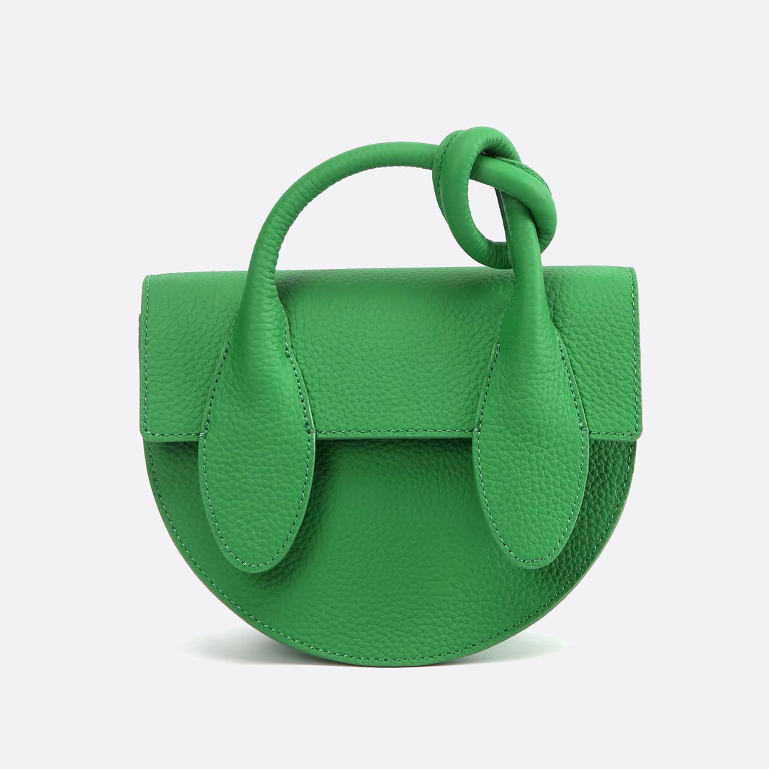 sac à main demi-lune cuir vert