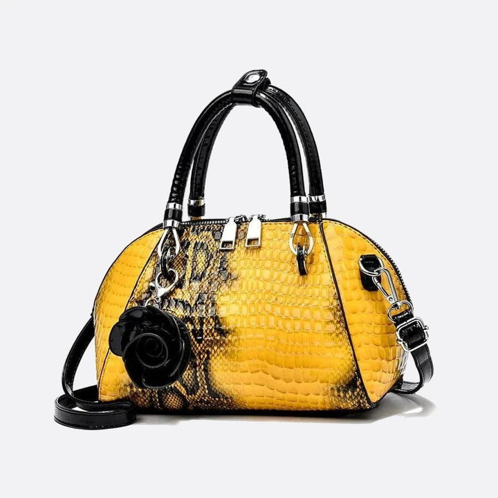 sac à main effet croco jaune