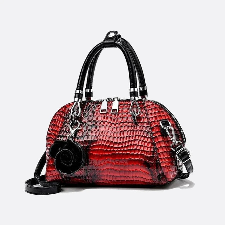 sac à main effet croco rouge