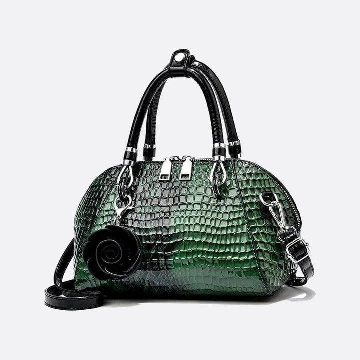 sac à main effet croco vert