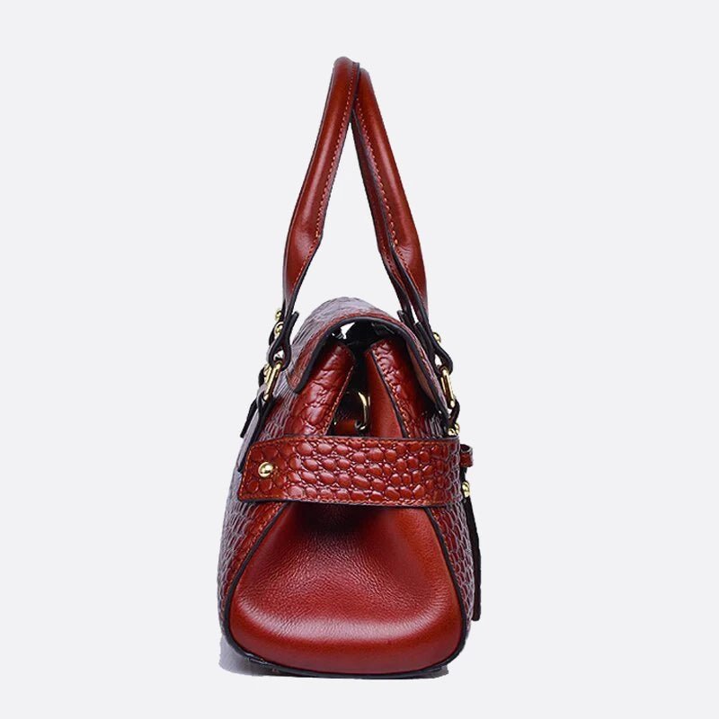 Crocodile Effect Leather Handbag